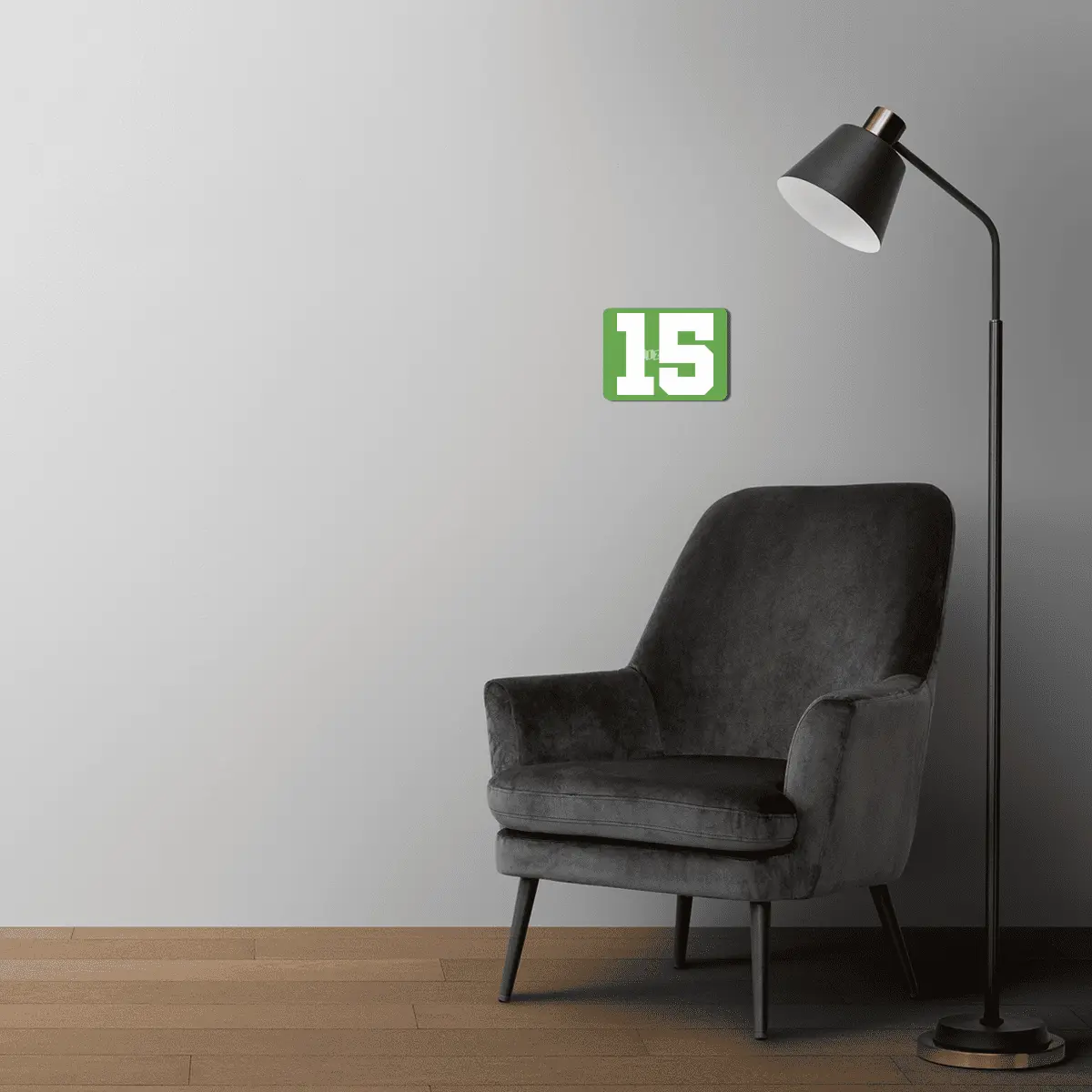 White Number 15 MDF Tablo
