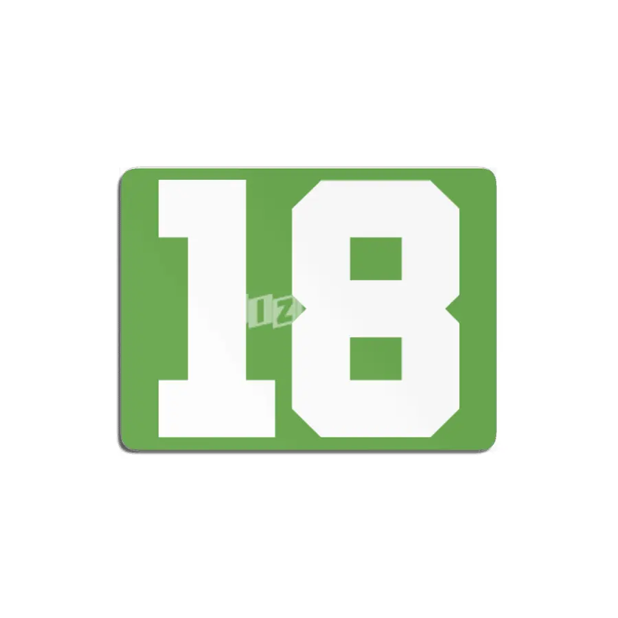 White Number 18 MDF Tablo