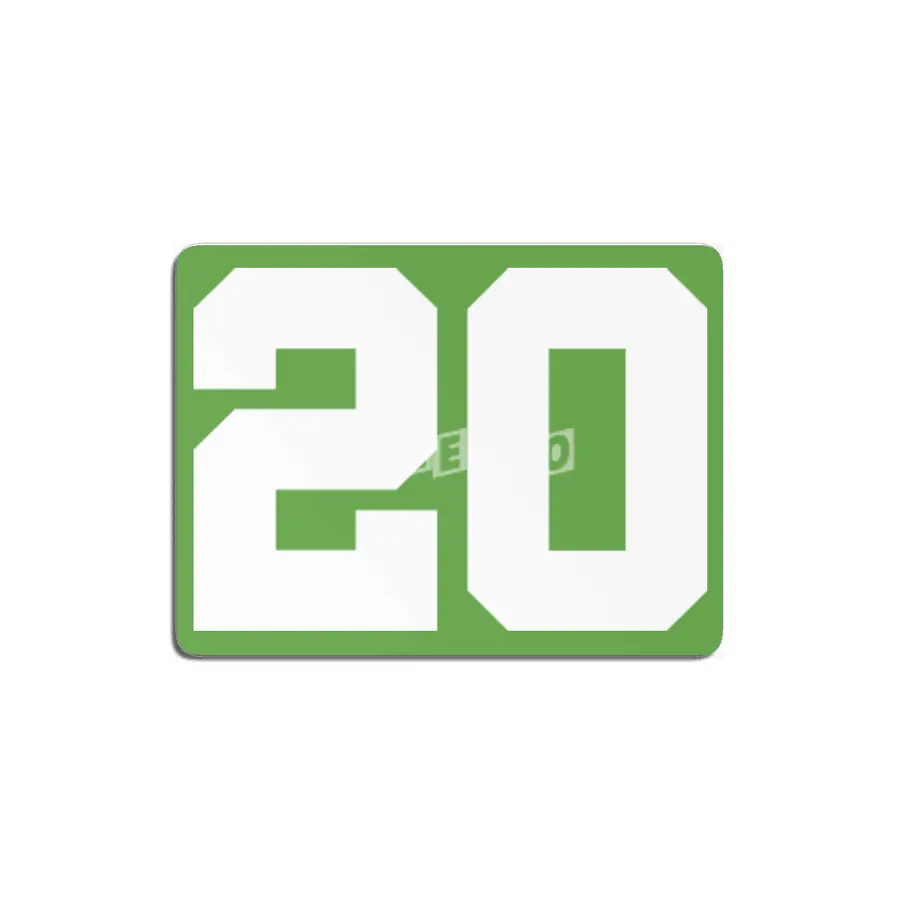 White Number 20 MDF Tablo