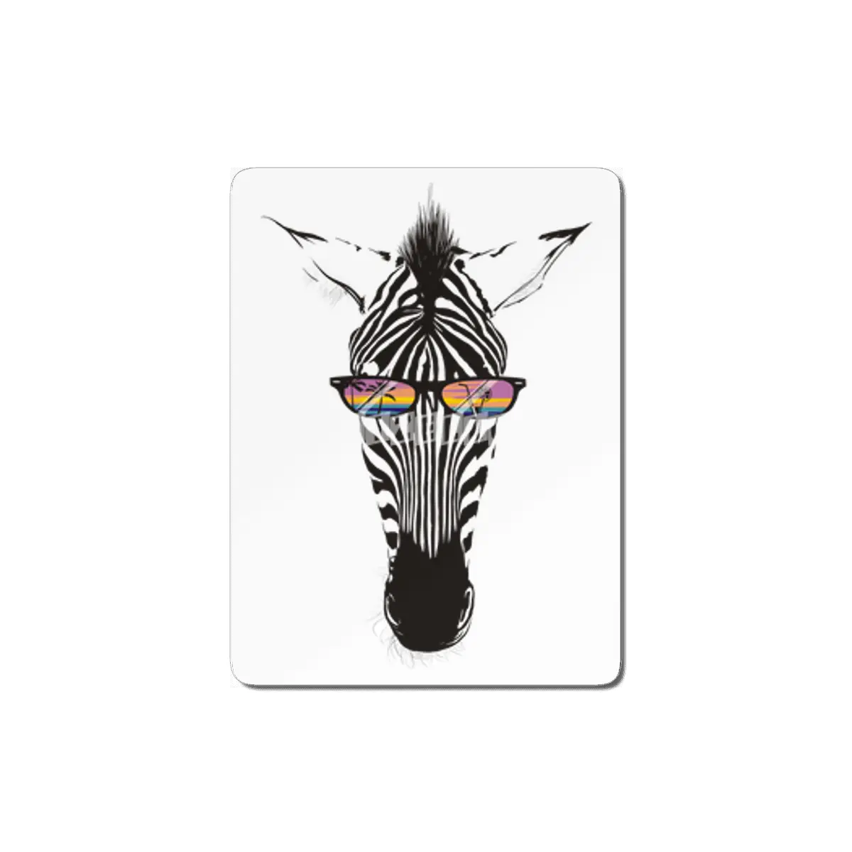 Summer zebra sunset palm trees tropical drink sunglasses MDF Tablo