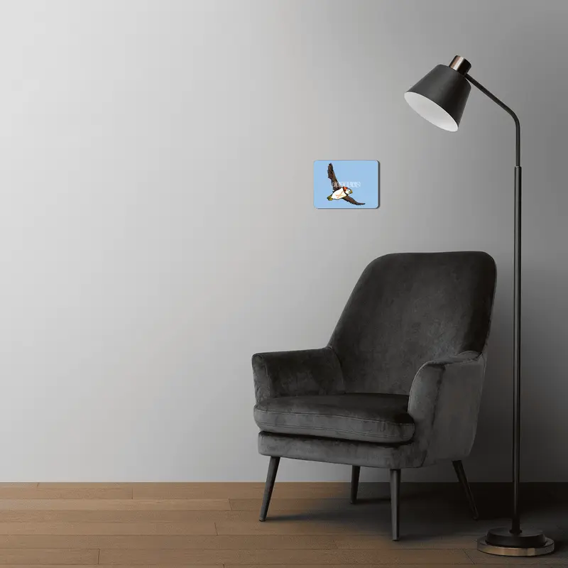 Puffin In A Winter Hat MDF Tablo