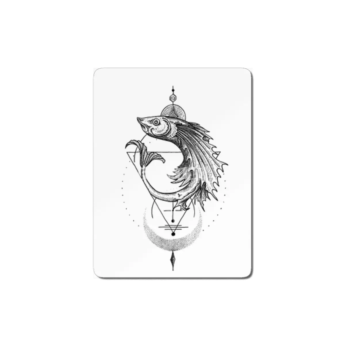 Geometric Fish MDF Tablo