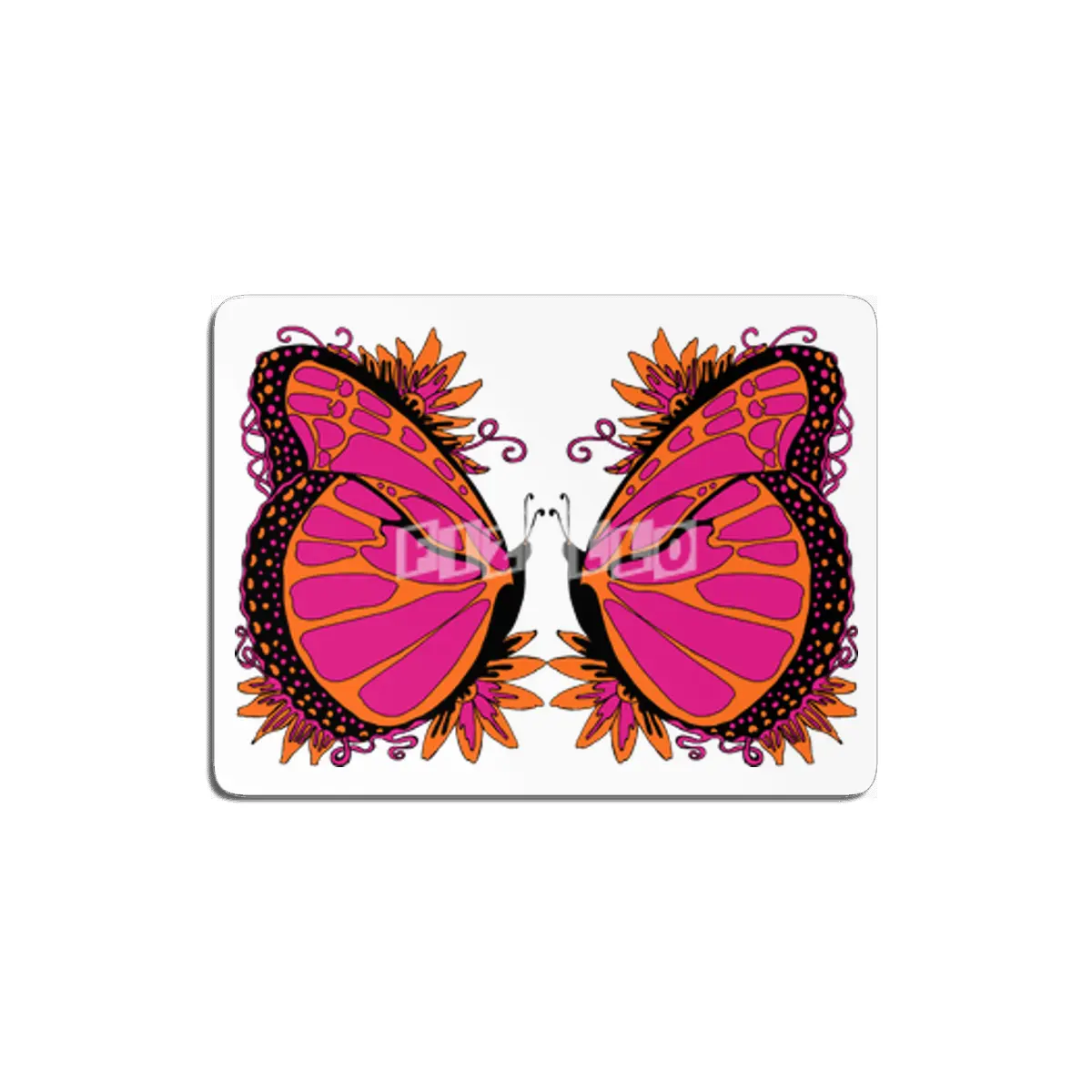 Pink and Orange Polka Dot Butterfly MDF Tablo