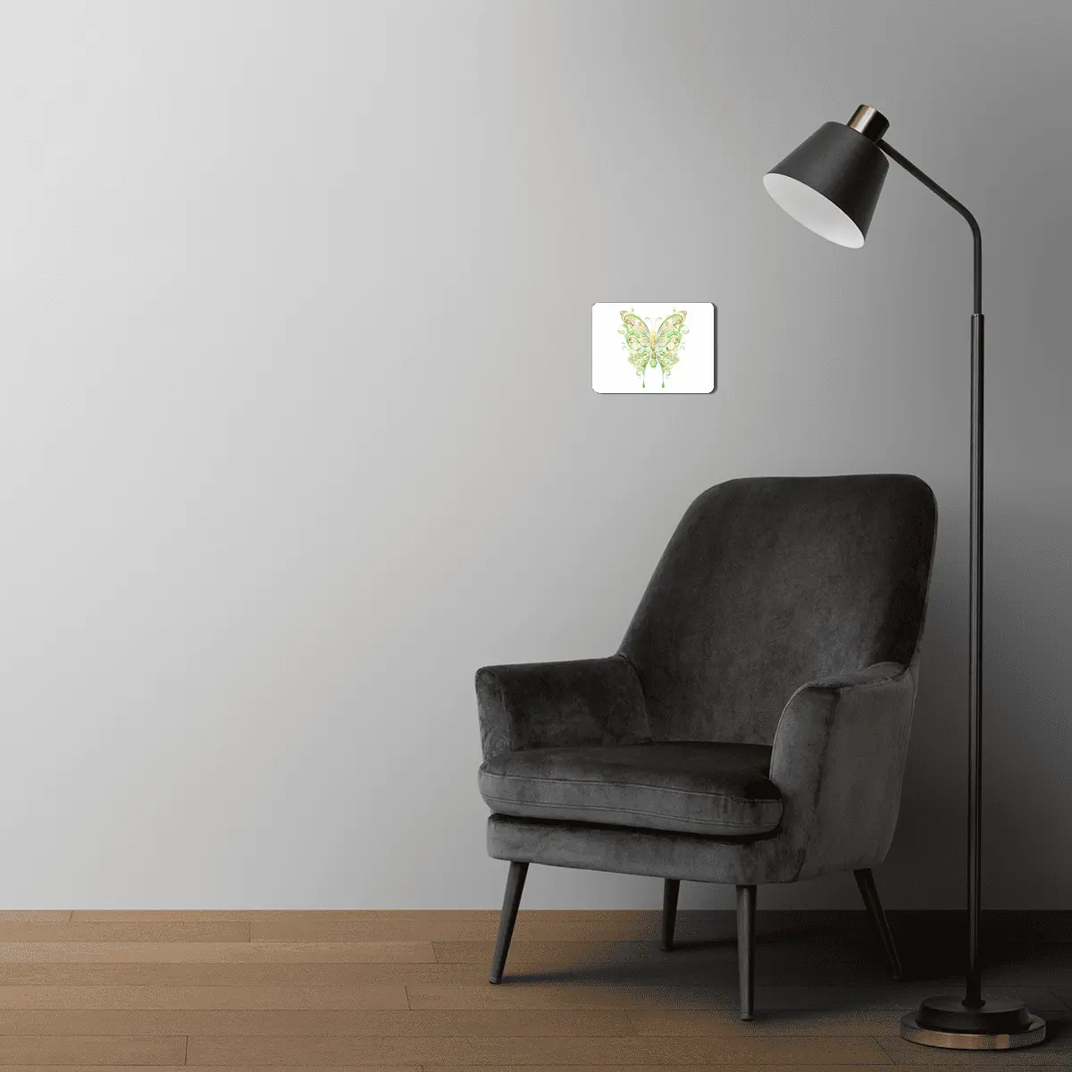 Ornamental Butterfly MDF Tablo