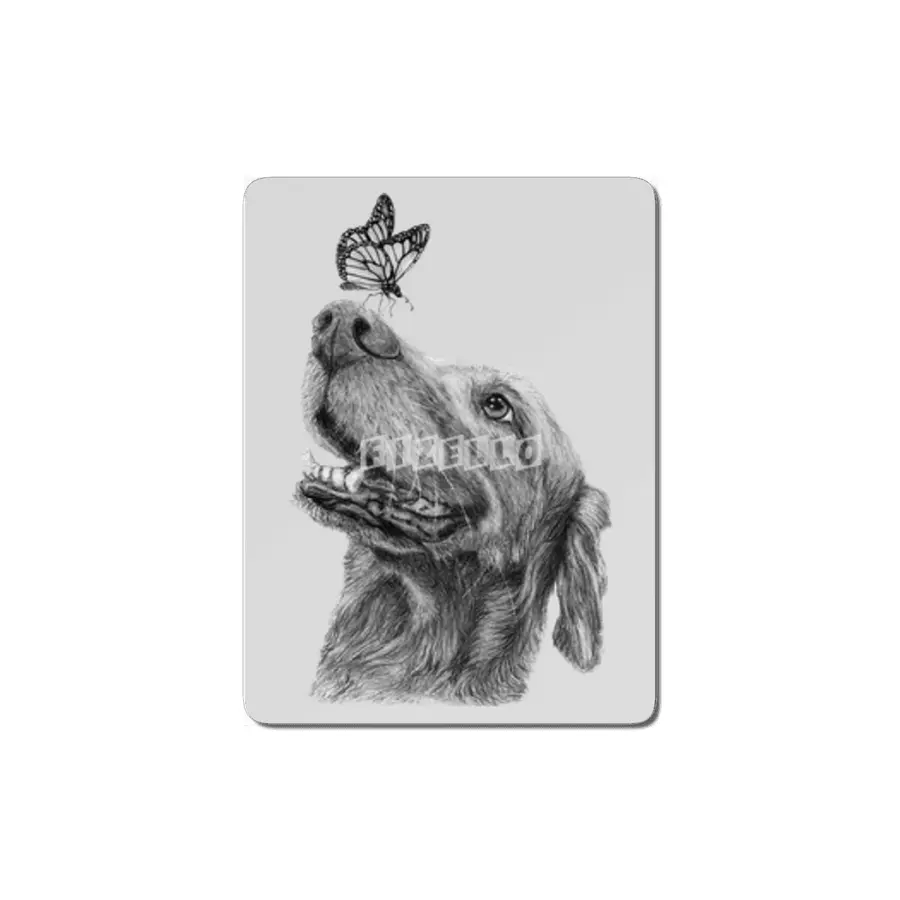Dog and Butterfly MDF Tablo