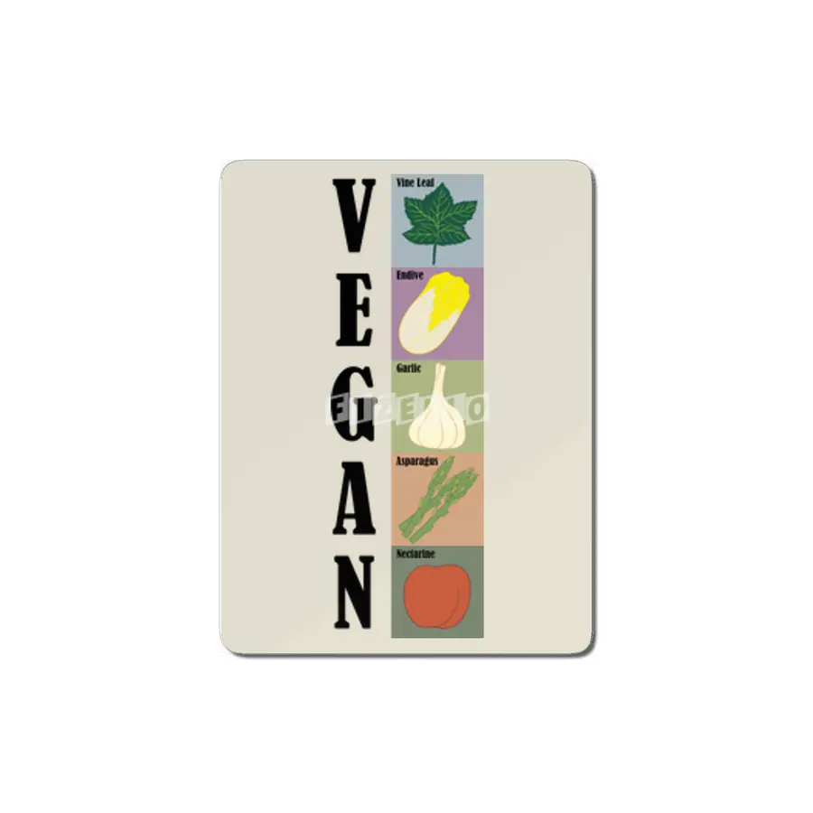 Vegan Alphabets Healthy Funny Vegetables MDF Tablo