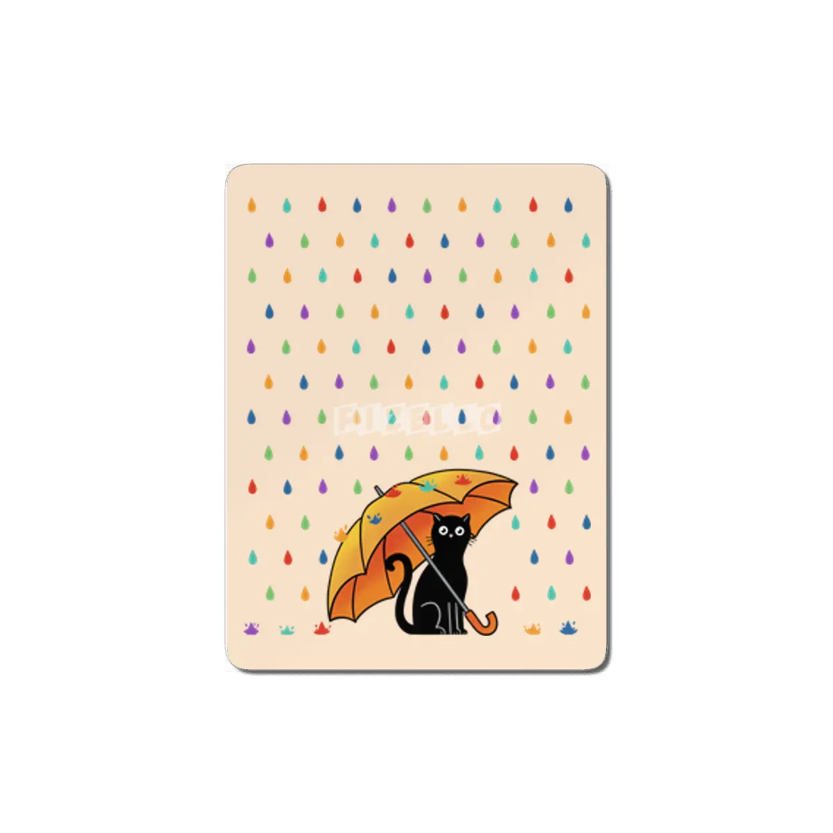 Cat and rain MDF Tablo