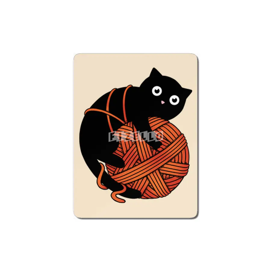 Cat and yarn ball MDF Tablo