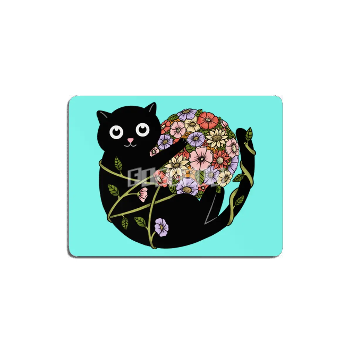 Cat flowers ball MDF Tablo