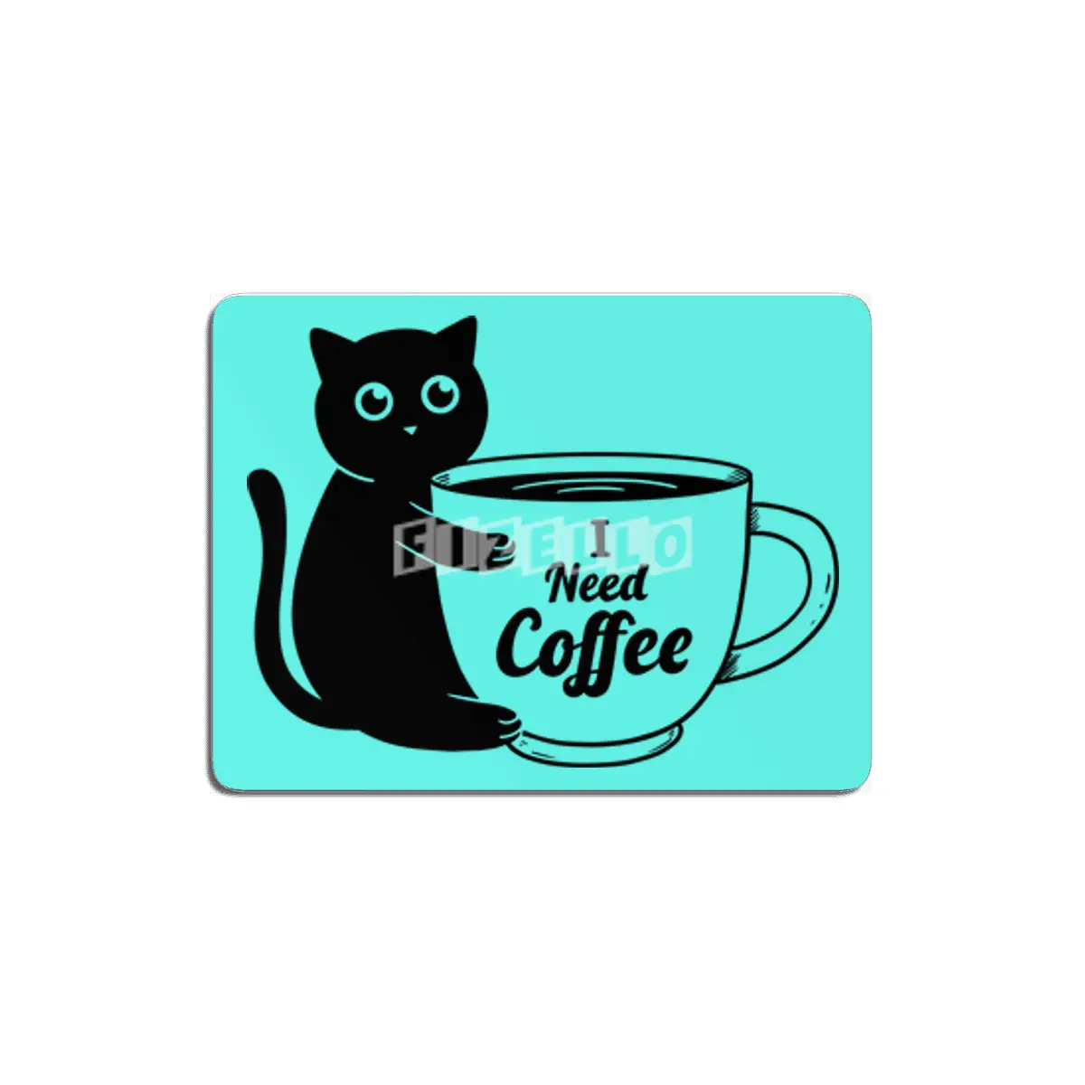 Cat I need Coffee MDF Tablo
