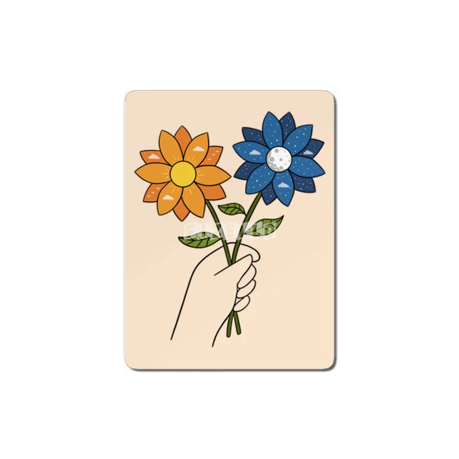 Flowers day and night MDF Tablo