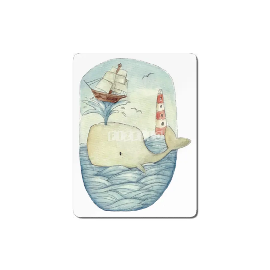 Cute Whale in the Sea MDF Tablo