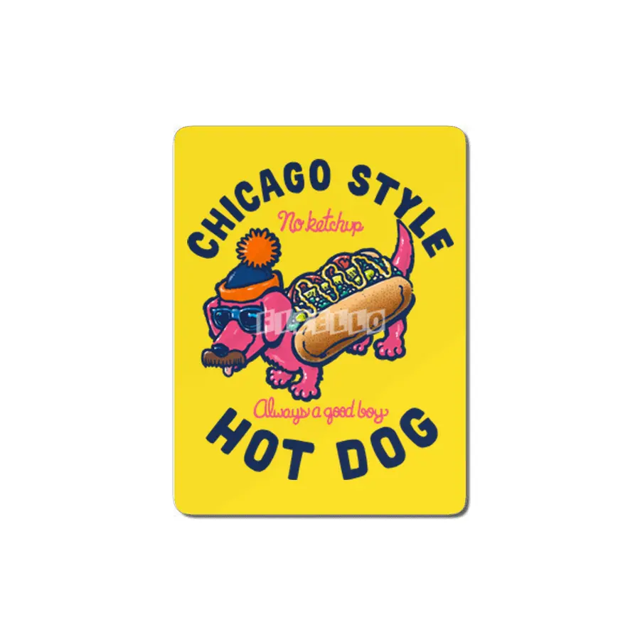 Da Chicago Dog With Text MDF Tablo