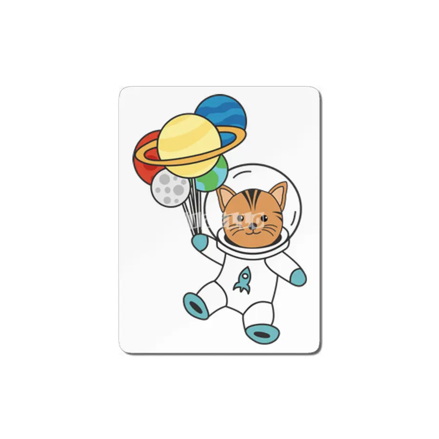Astronaut Cat Planet Earth Mars Kitten MDF Tablo