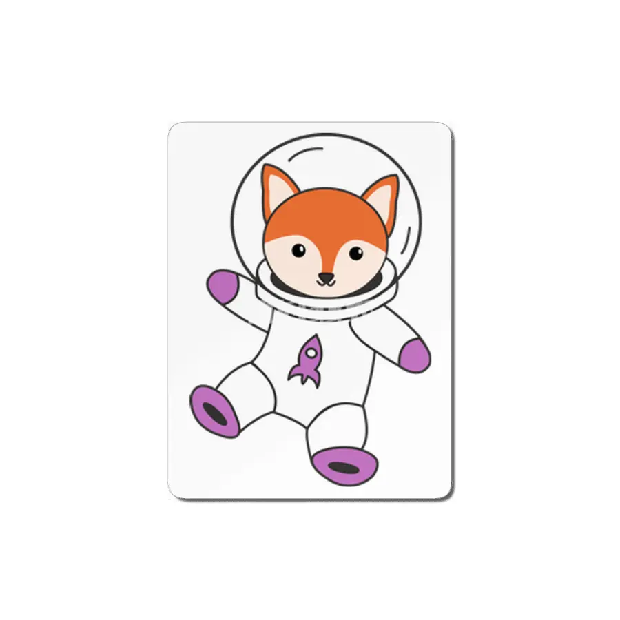 Astronaut Fox Orange Cute Animals Earth Mars MDF Tablo