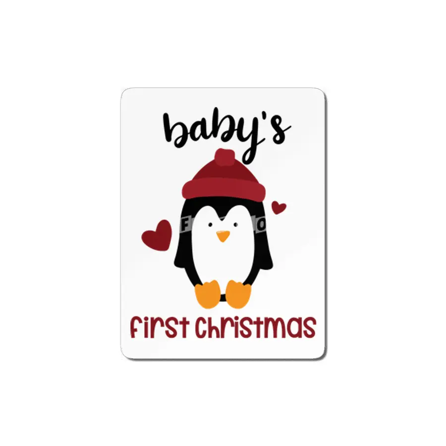 Babies First Christmas Merry Christmas Penguin MDF Tablo