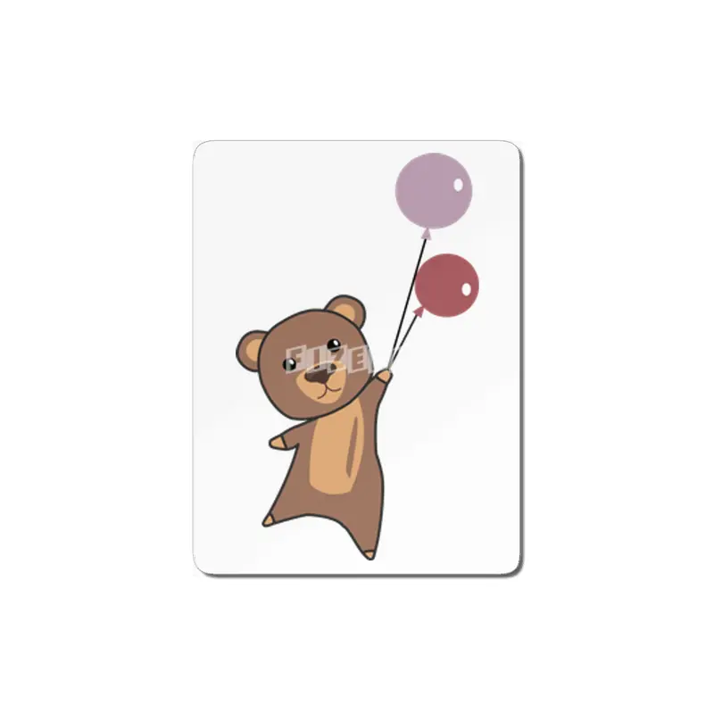 Bear Flies Up With Balloons Cute Animals MDF Tablo