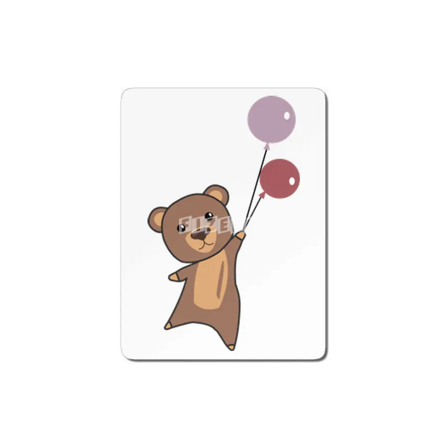 Bear Flies Up With Balloons Cute Animals MDF Tablo