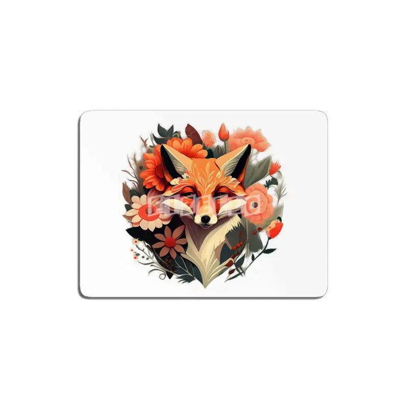 fox with flowers MDF Tablo