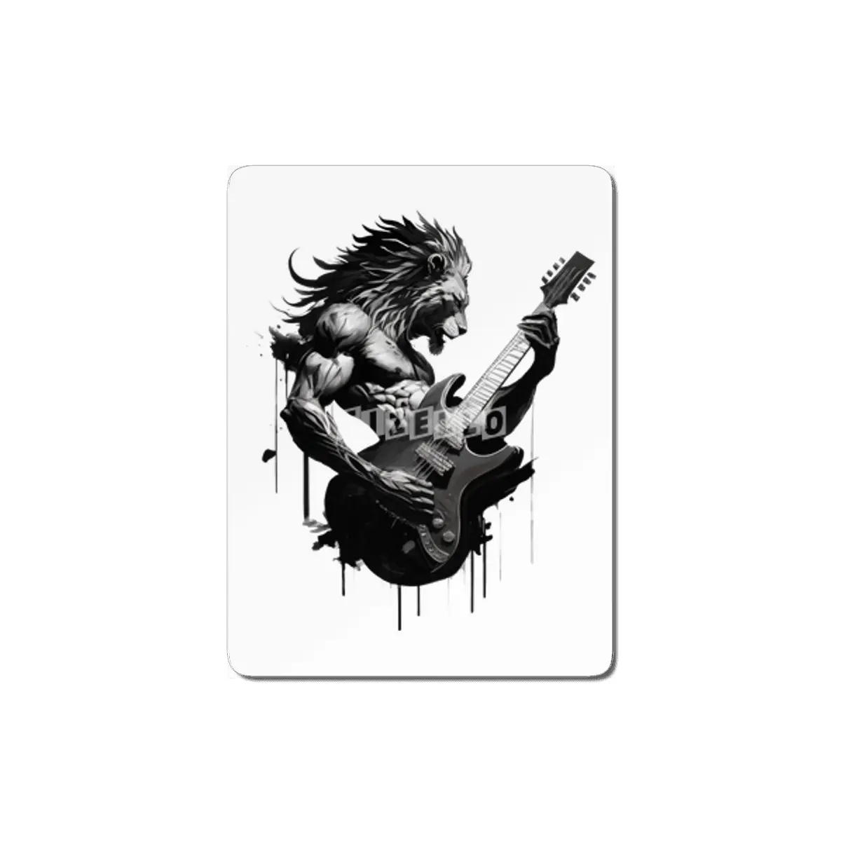 lion plays guitar MDF Tablo