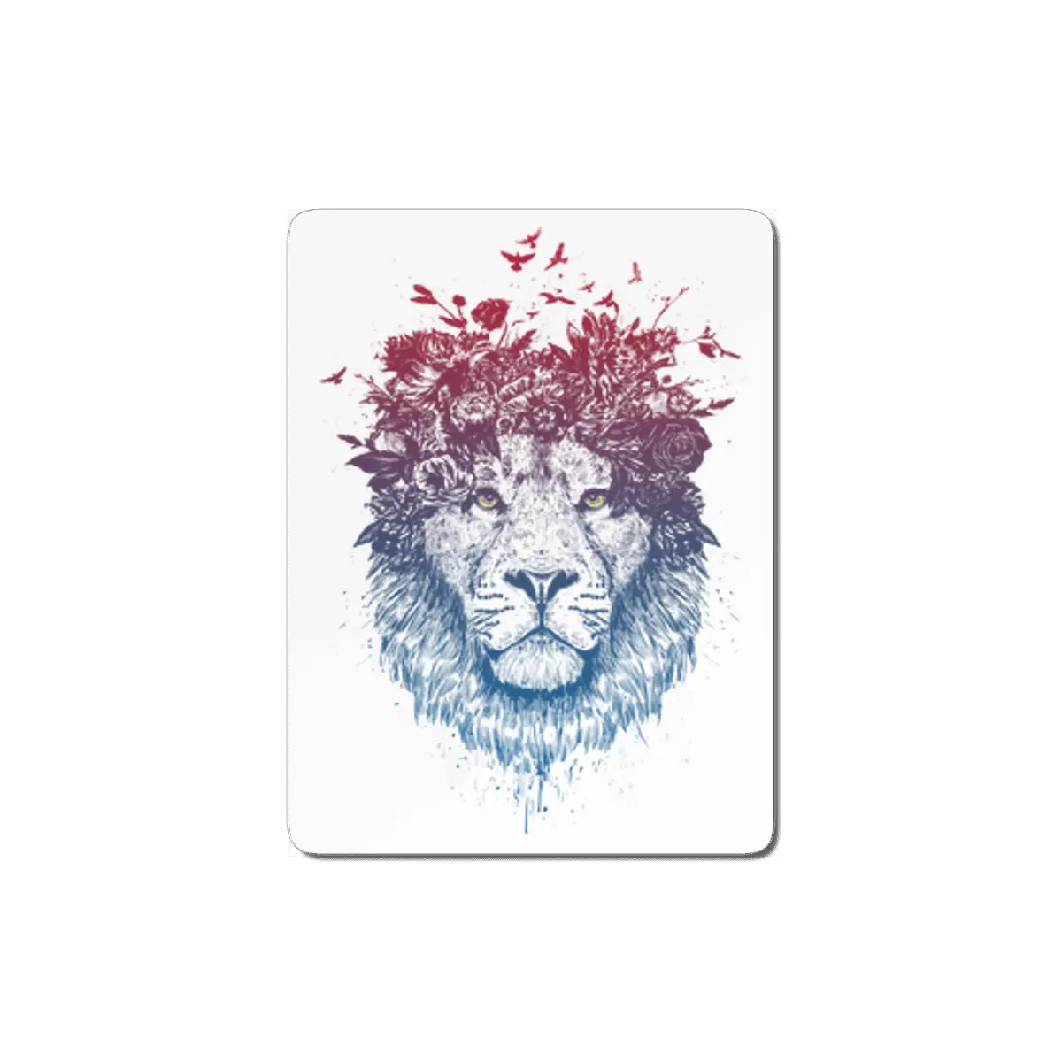 Floral lion MDF Tablo