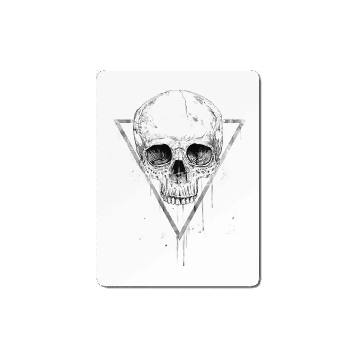 Skull in a triangle (bw) MDF Tablo