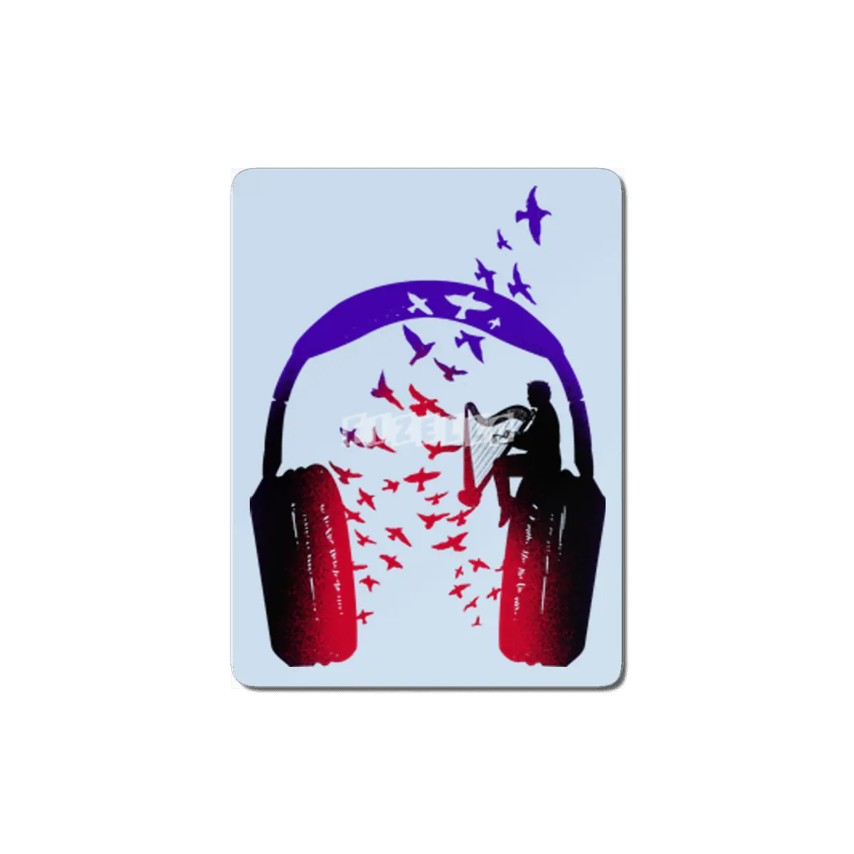 Headphone Music Harp MDF Tablo
