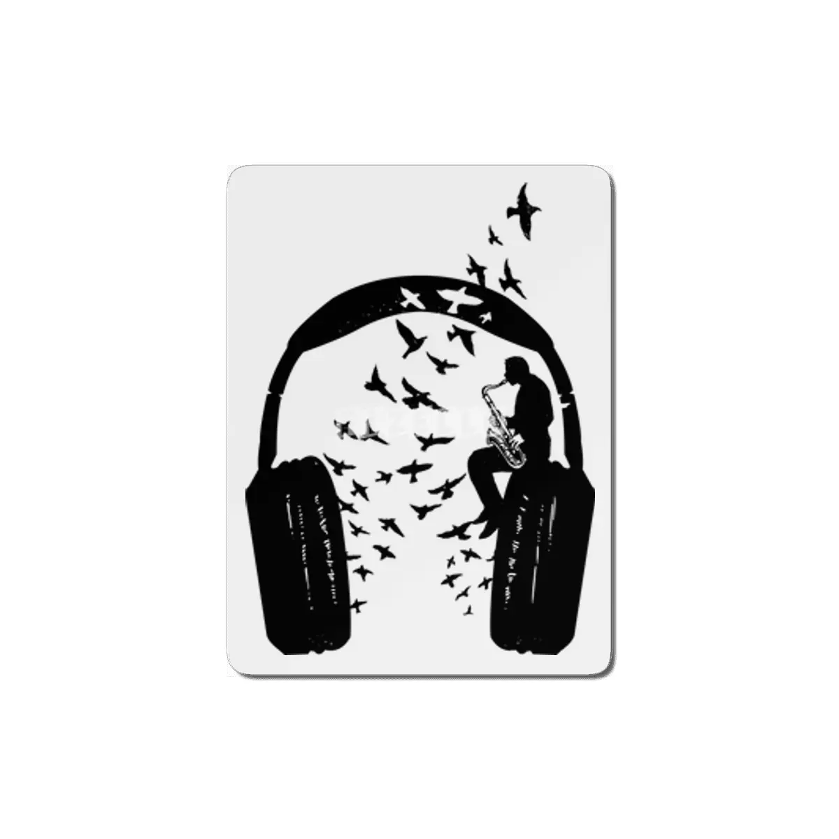 Headphone Saxophone MDF Tablo