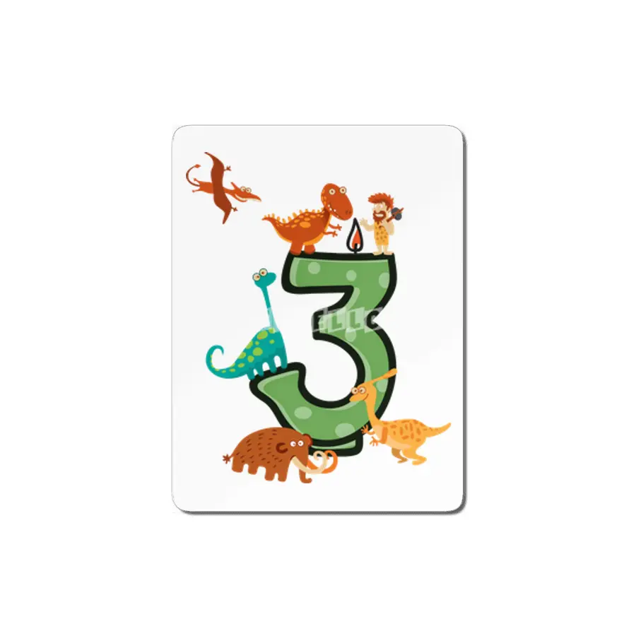 3 Year Dinosaur Birthday Shirt Dino Gift MDF Tablo