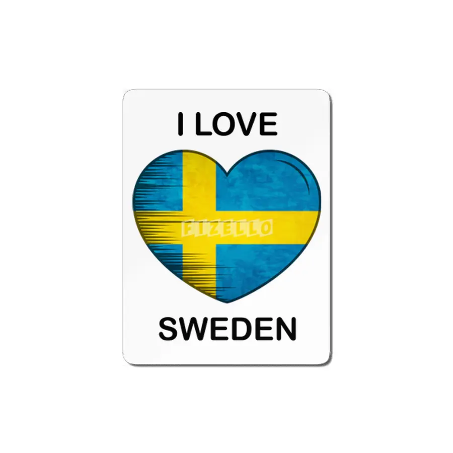 I Love Sweden, My Home, My Country, my Heart MDF Tablo
