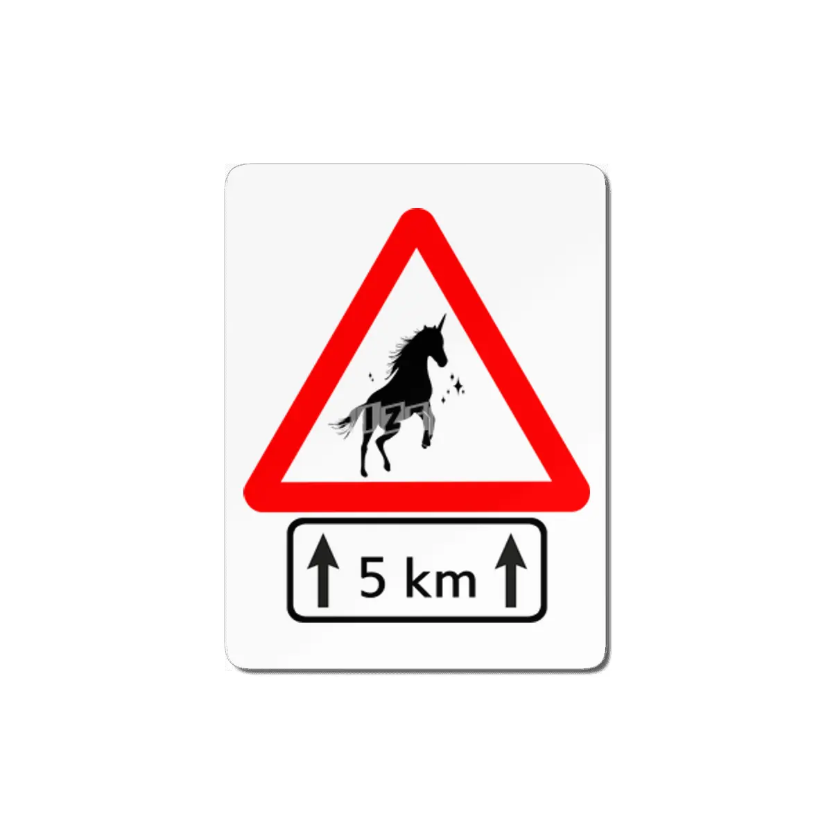 Funny Beautiful Unicorn Road Sign Shirt MDF Tablo