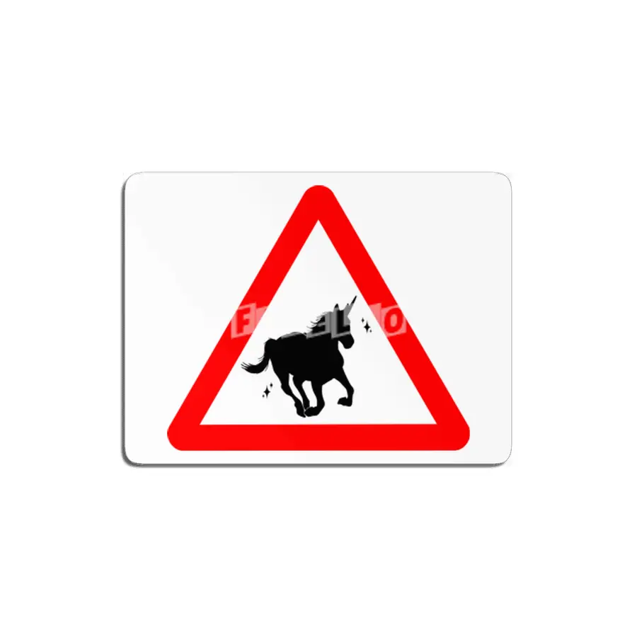 Funny Beautiful Unicorn Road Sign Shirt MDF Tablo