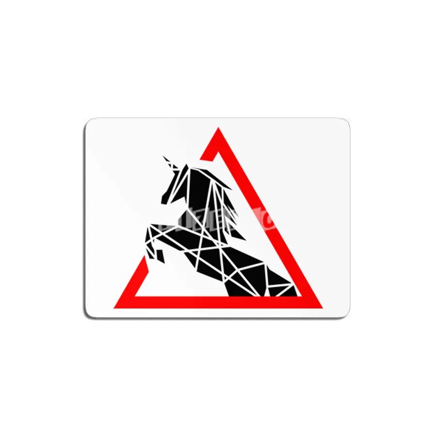 Funny Beautiful Unicorn Road Sign Shirt MDF Tablo