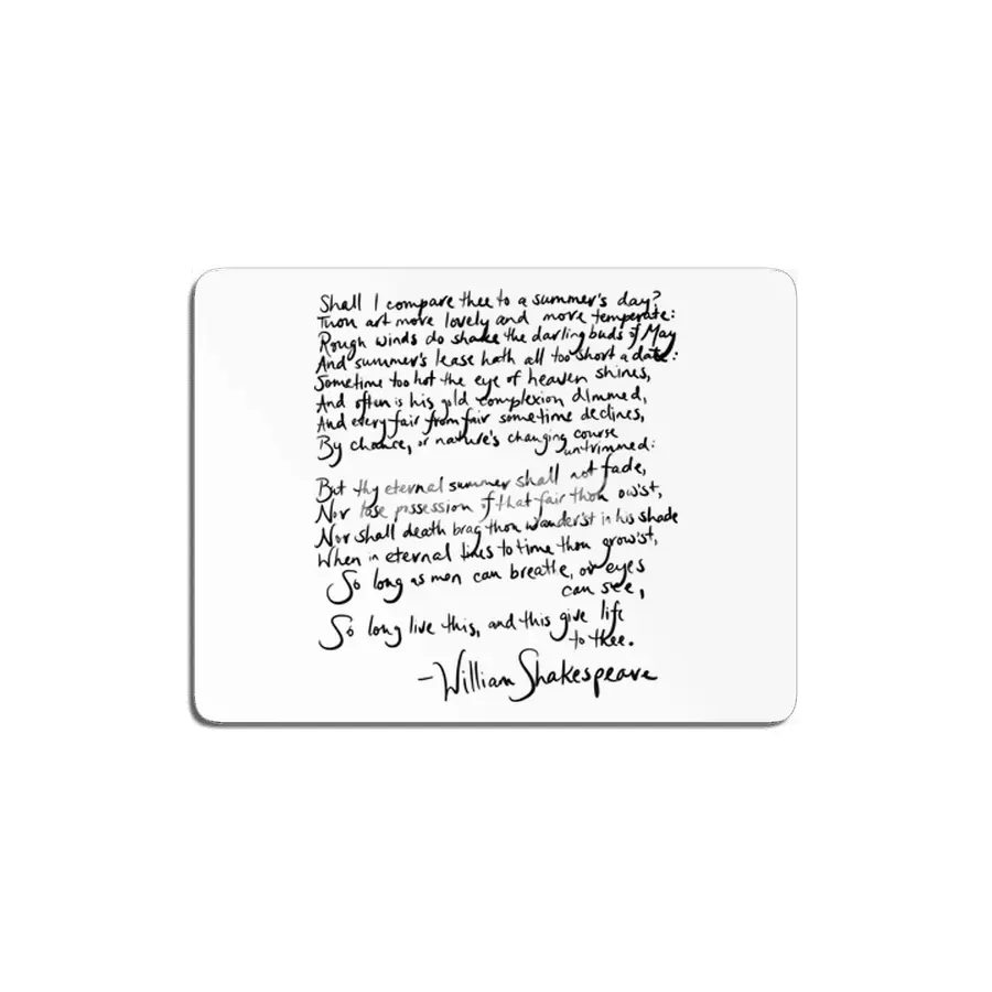 Shakespeare's Sonnet 18 MDF Tablo