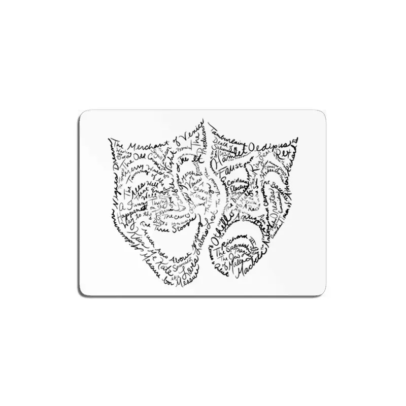 Theater Comedy Tragedy Masks Word Art MDF Tablo