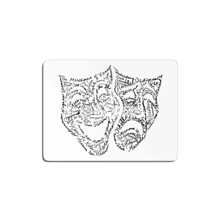 Theater Comedy Tragedy Masks Word Art MDF Tablo