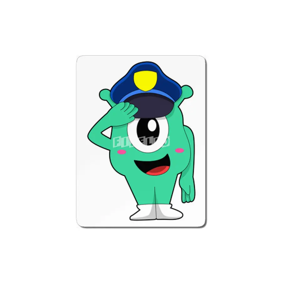 Alien as Police officer with Police hat MDF Tablo