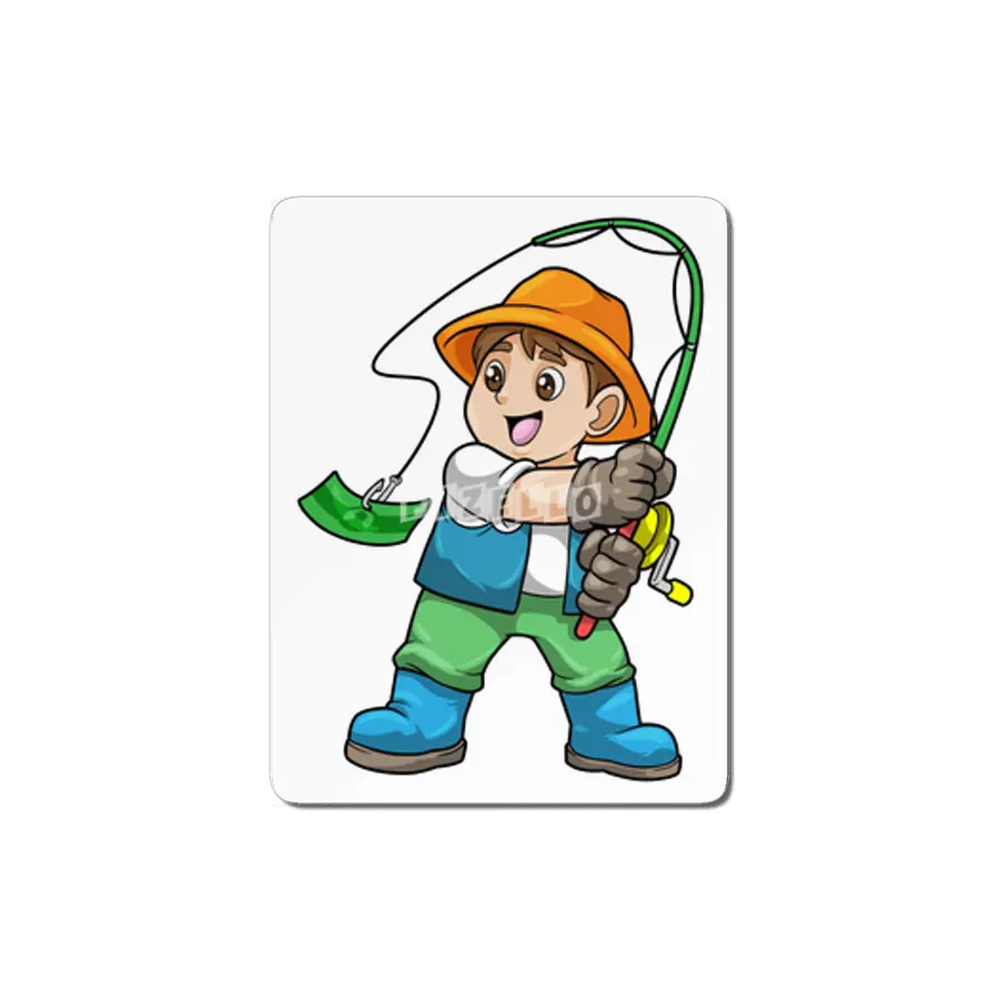 Angler with Fishing rod MDF Tablo