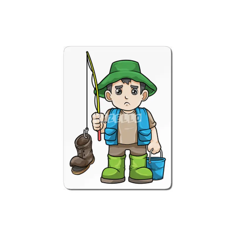 Angler with Fishing rod & Bucket MDF Tablo