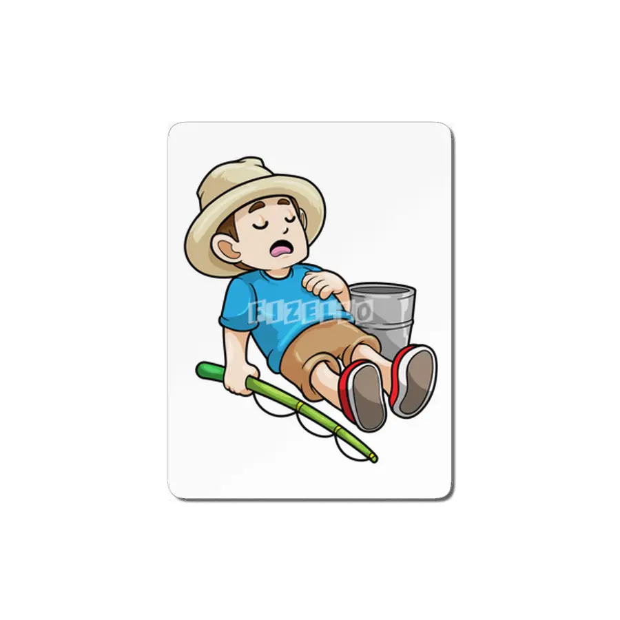 Angler with Fishing rod & Bucket MDF Tablo