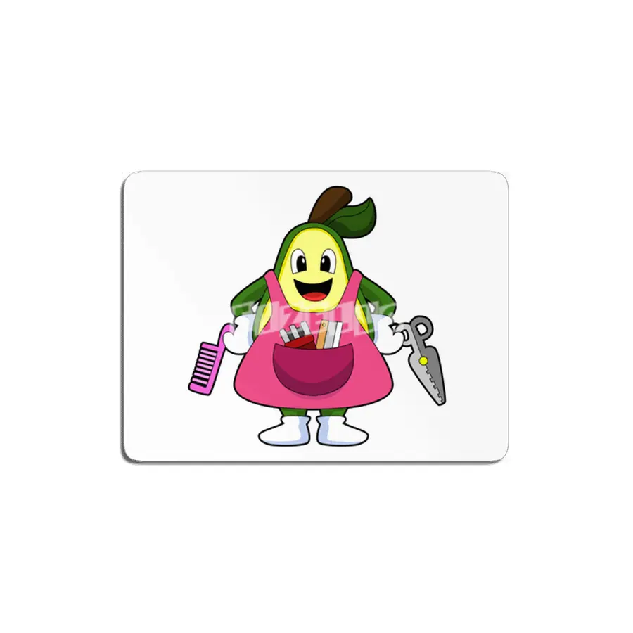 Avocado as Hairdresser with Scissors & Comb MDF Tablo