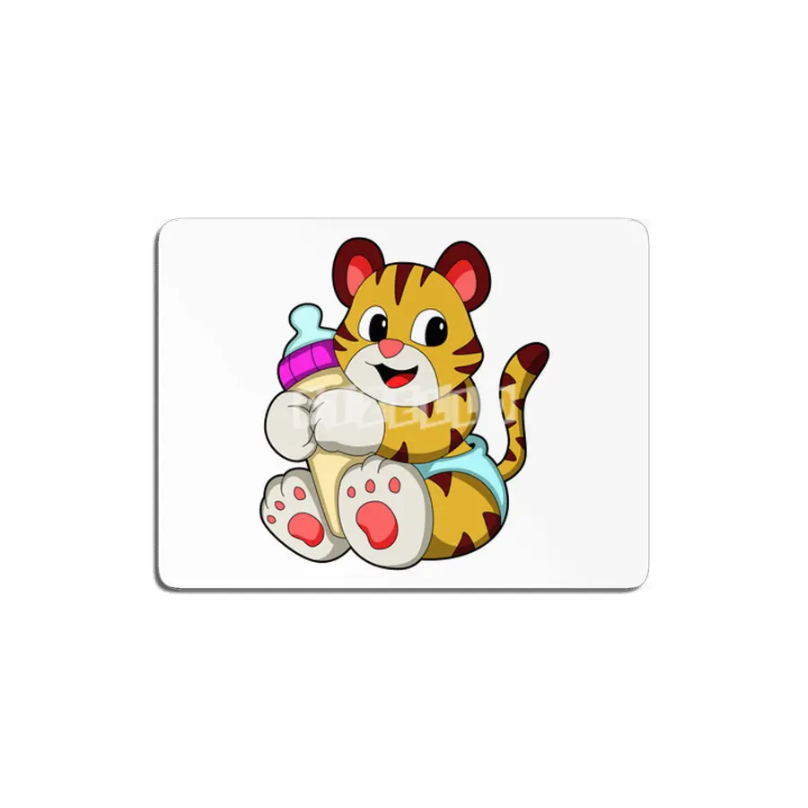 Baby tiger with Bottle MDF Tablo