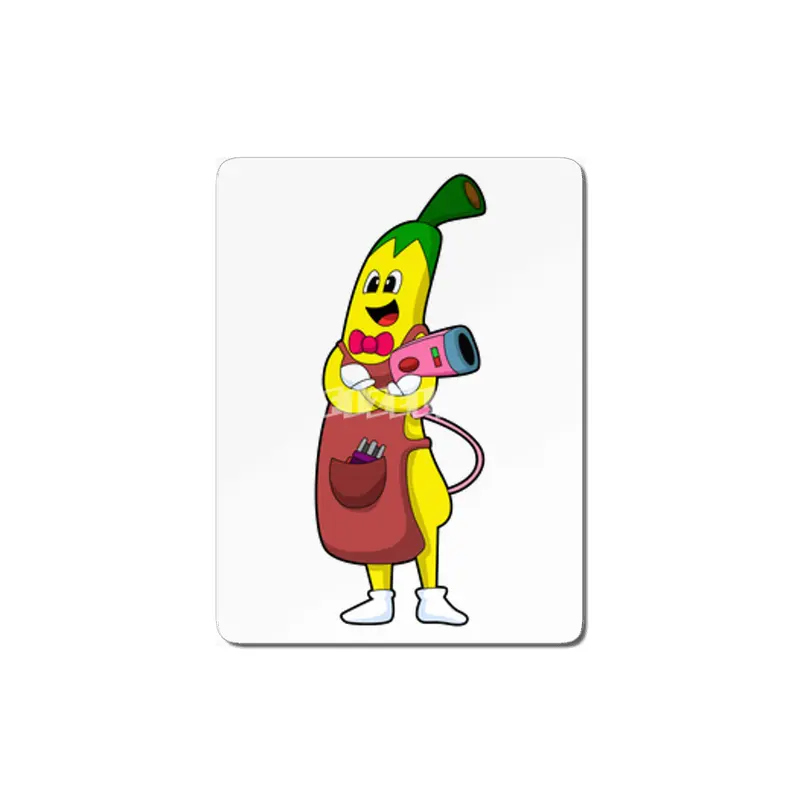 Banana as Hairdresser with Hair dryer MDF Tablo