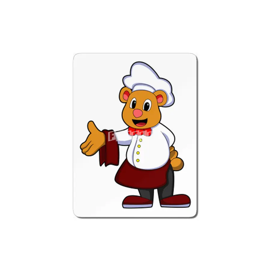 Bear as Cook with a Chef's hat MDF Tablo