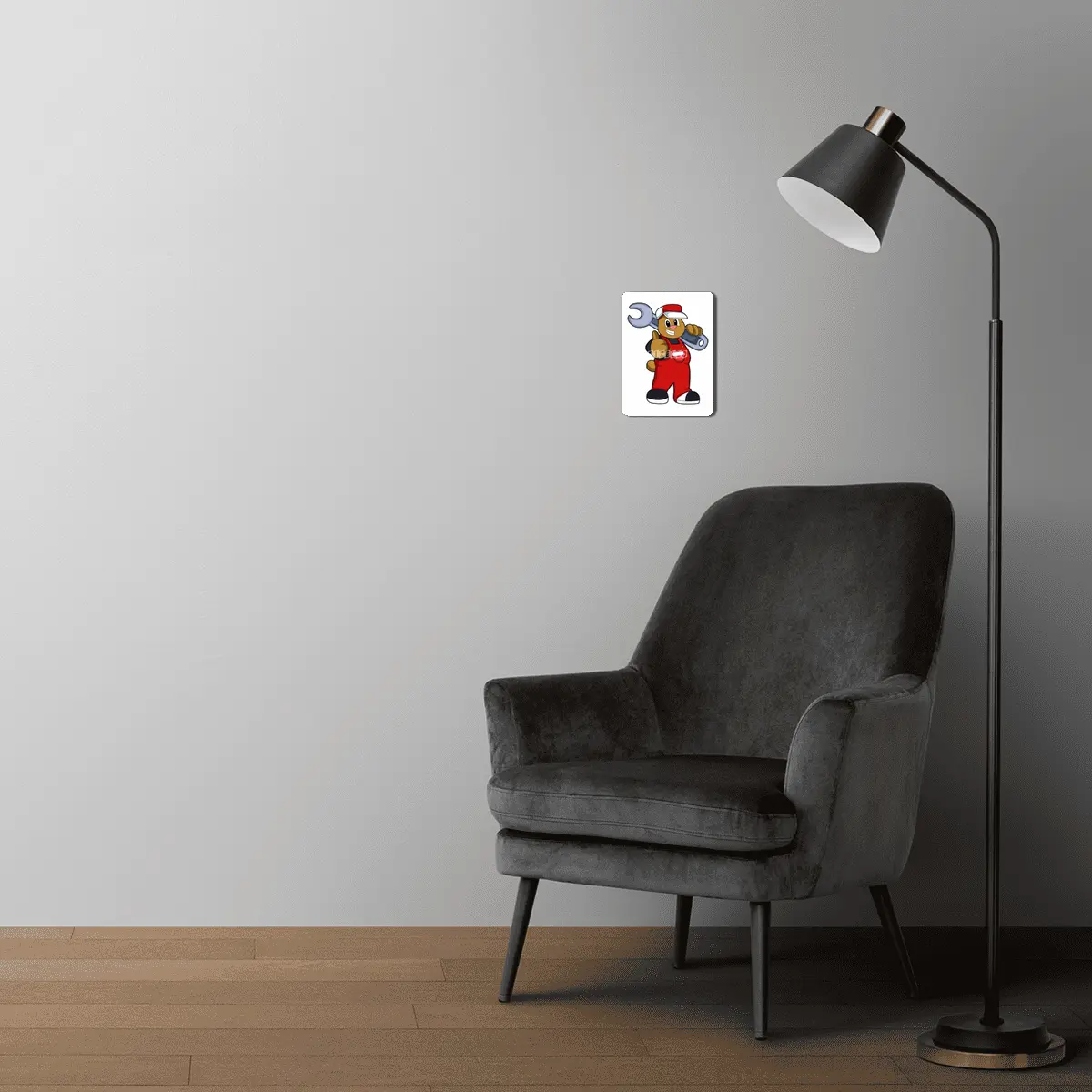 Bear as Craftsman with Tool MDF Tablo