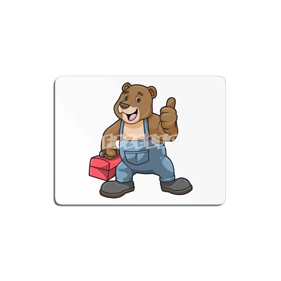 Bear as Craftsman with Tool box MDF Tablo