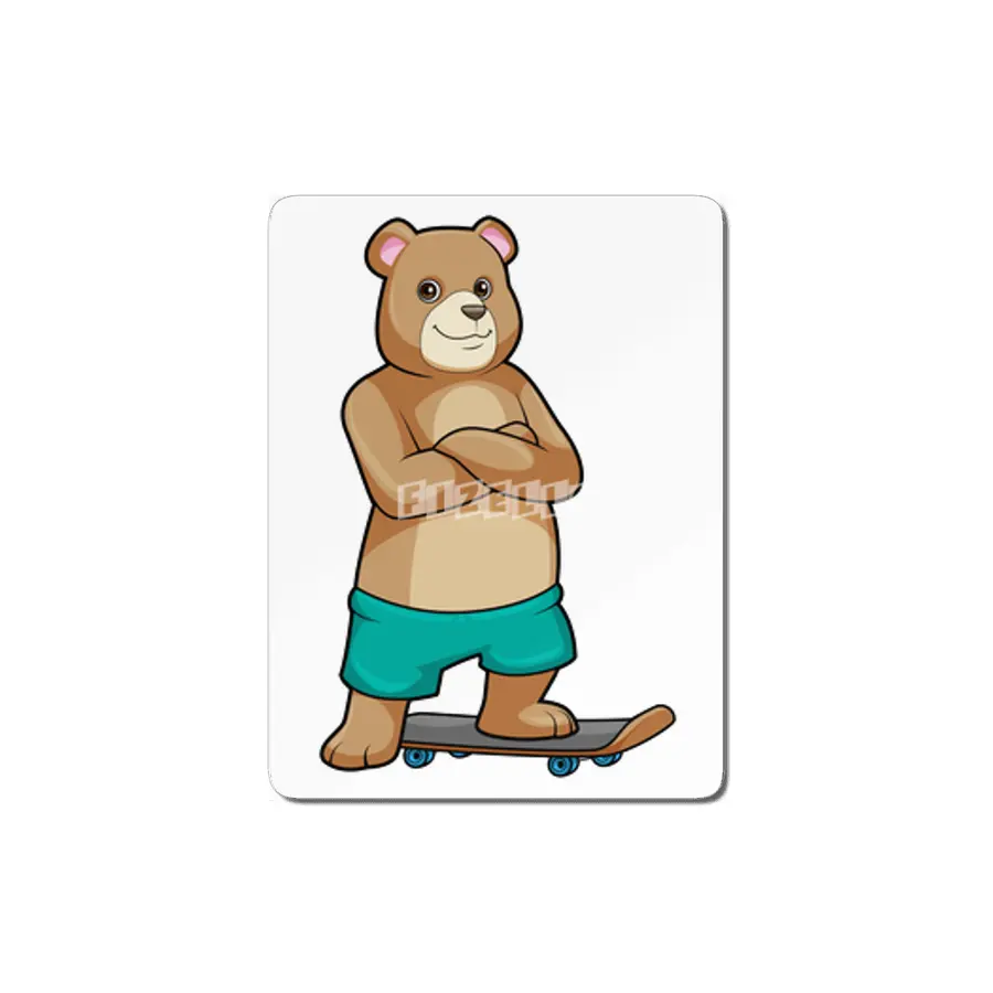 Bear as Skater with Skateboard MDF Tablo