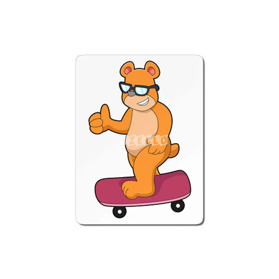 Bear as Skater with Skateboard MDF Tablo