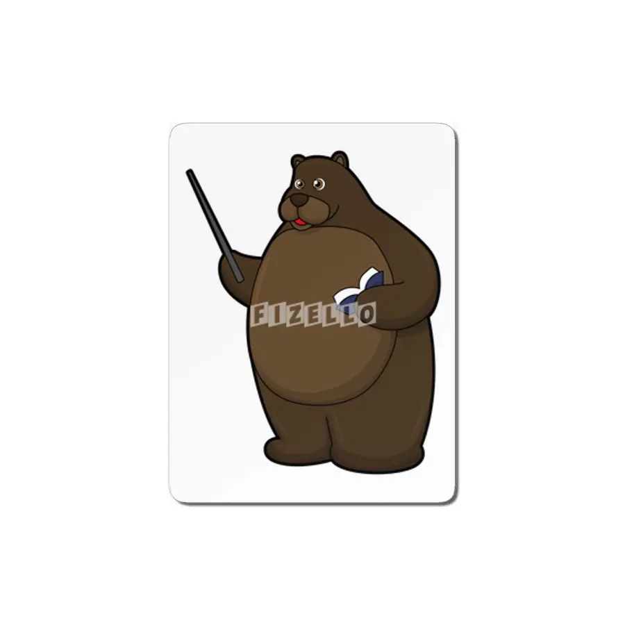 Bear as Teacher with Book & Pointer MDF Tablo
