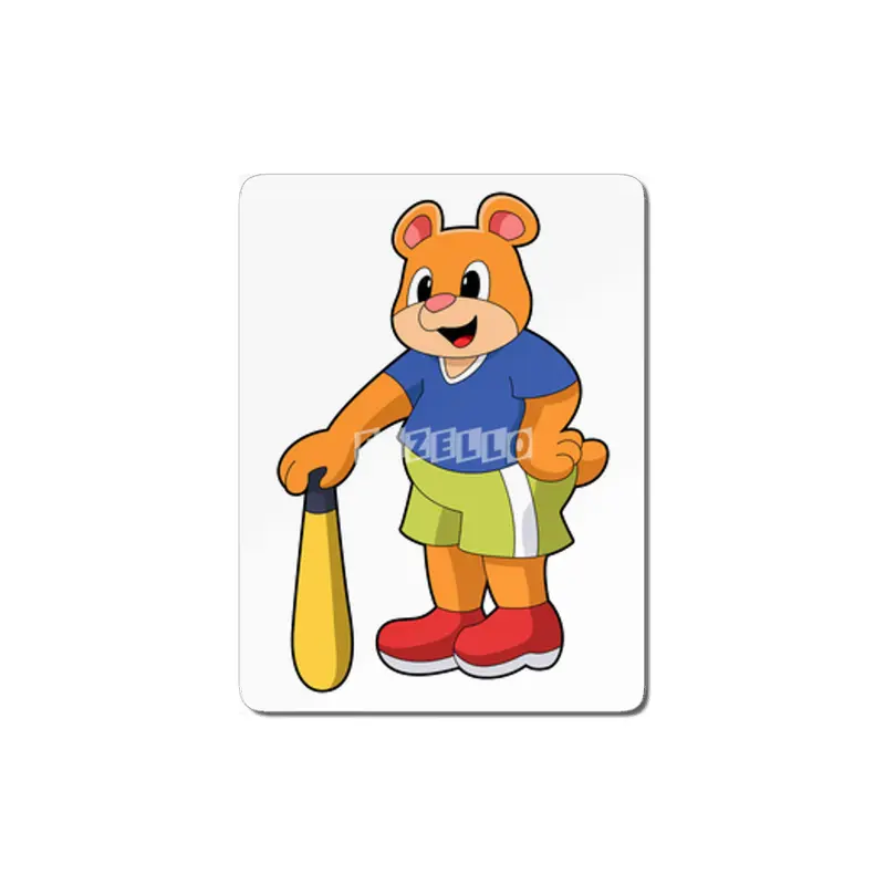 Bear at Baseball with Baseball bat MDF Tablo